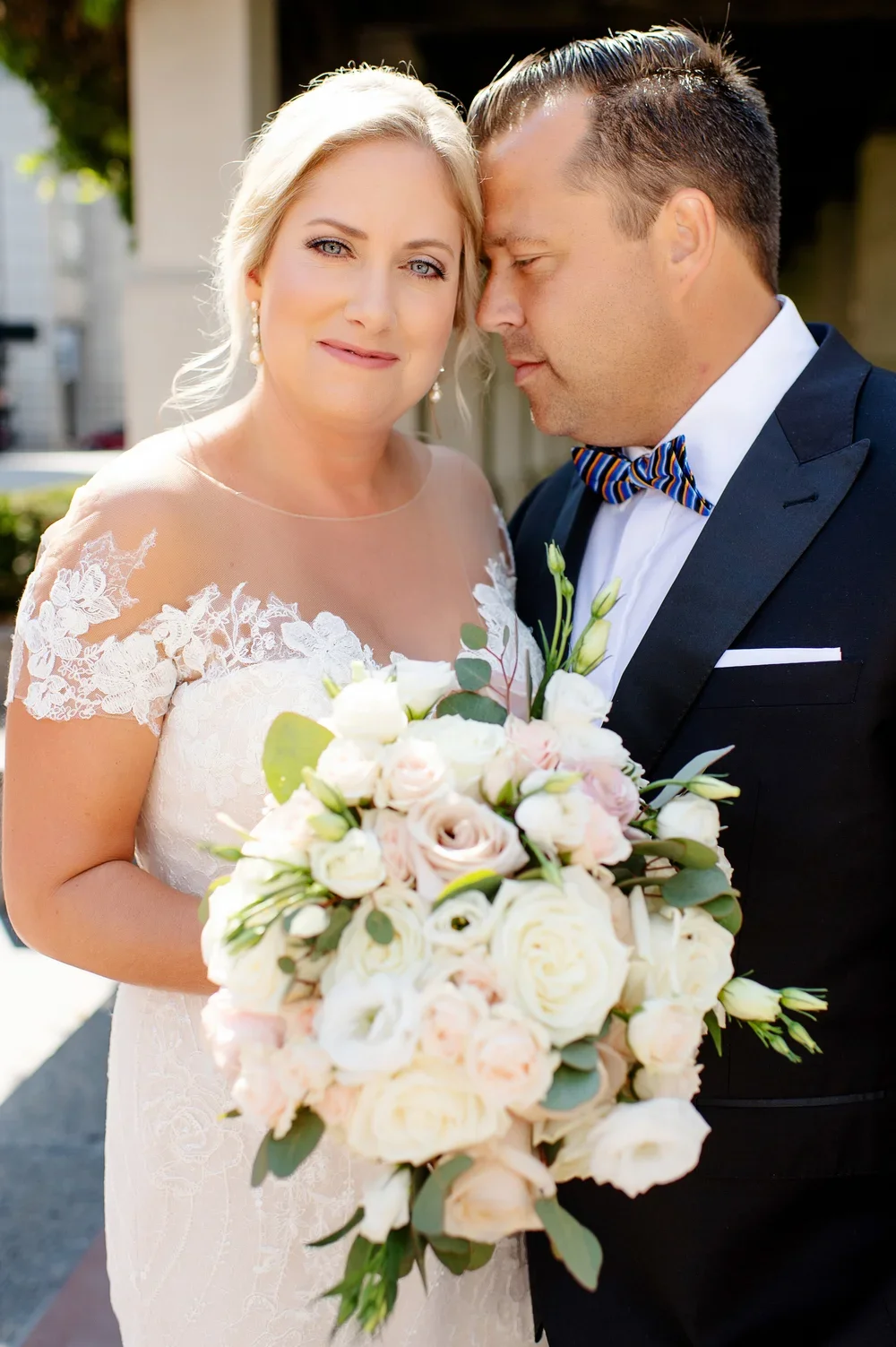 Bride and Groom Close-Up Portrait
