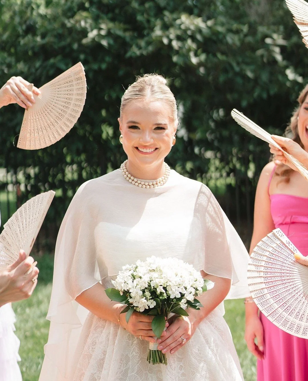 The details in this wedding are everything. Paper fans, pearly pops, pink ribbons, and gold butterflies. Swipe to experience all the magic. ⁠
⁠
Vendor Team:⁠
Floral and Event Design: @clflorals⁠
Coordinator: @beautifulmemorieswedding⁠
Catering: @deli