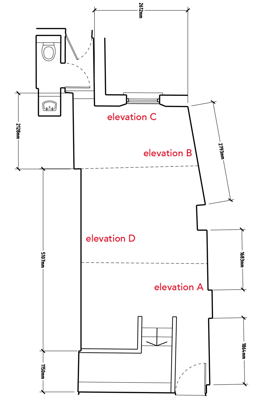 Floor plan of the gallery to scale