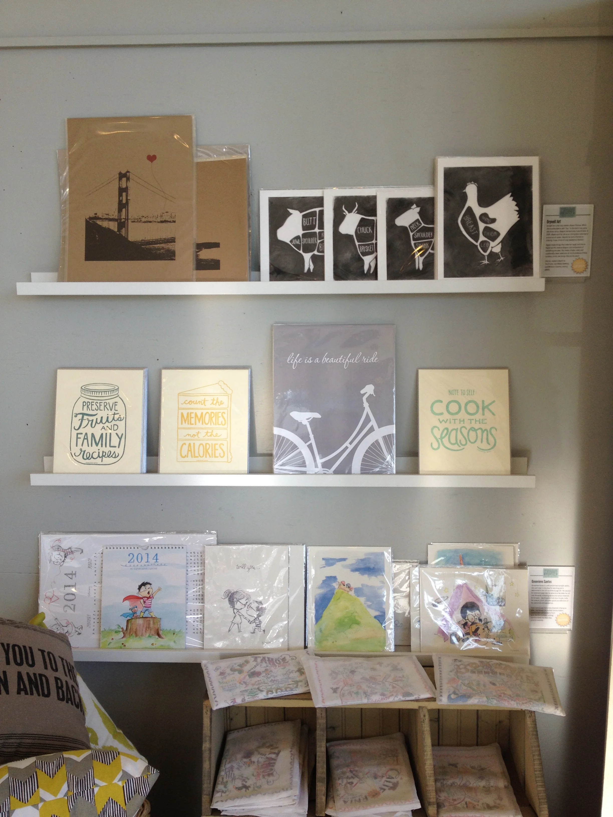 note•ify prints on the top row next to Drywell Art prints