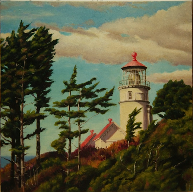 Heceta Head Lighthouse 8” x 8” oil on board