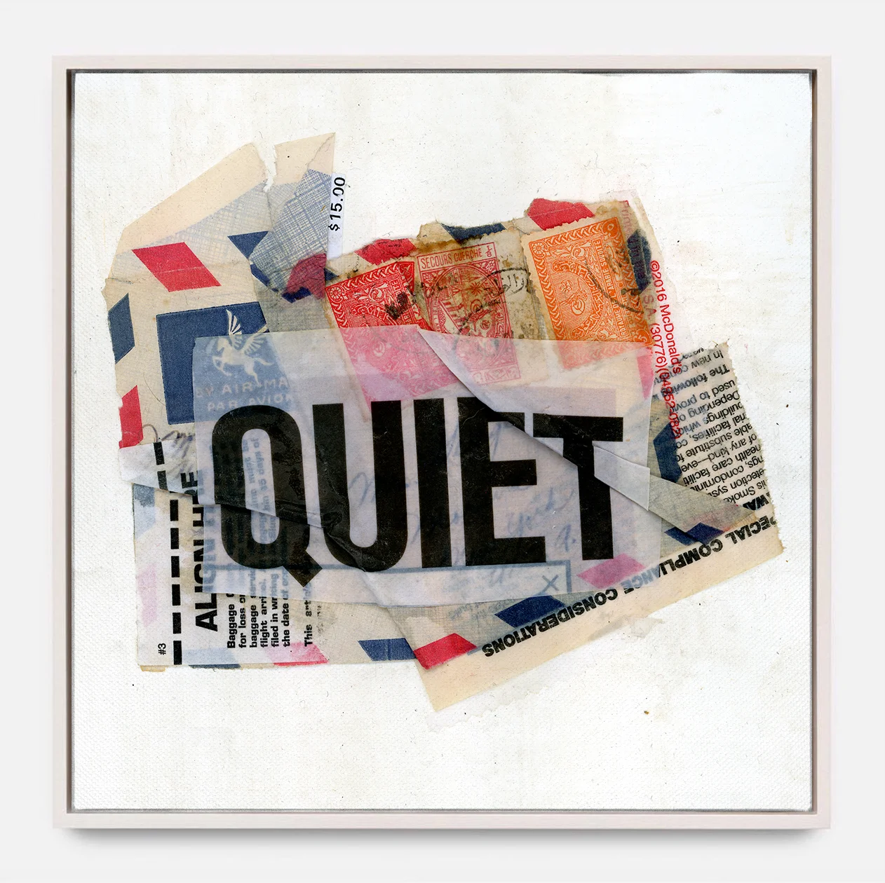 QUIET (2018) Mixed Media on Wood Panel One of a Kind Hand Finish 36 x 36 inches Edition of 3 | *SOLD $ 1,700.00
