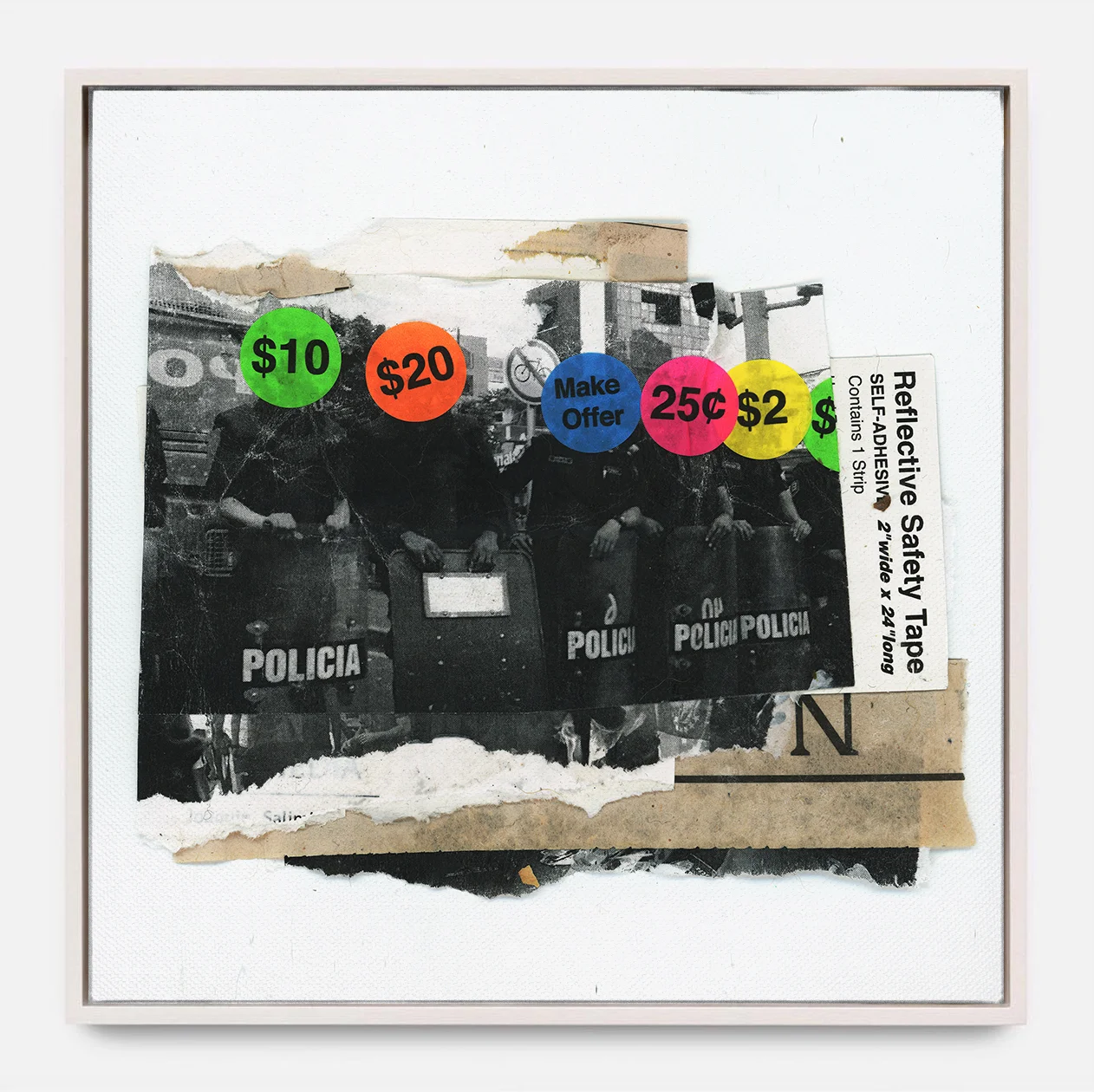EL SOBORNO (2018) Mixed Media on Wood Panel 40 x 40 inches One of a Kind $ 1,500.00