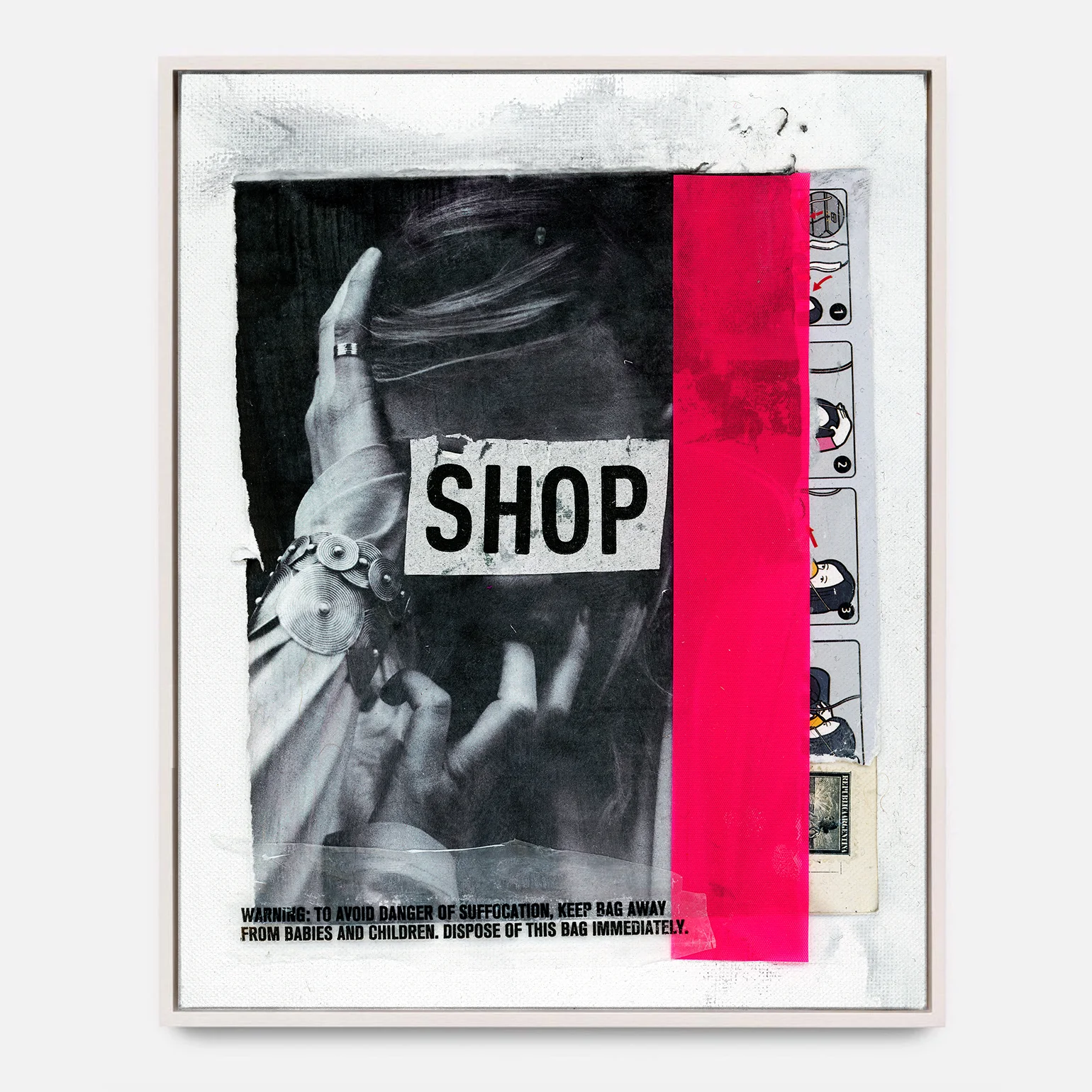 SHOP SHOP SHOP (2018) Mixed Media on Wood Panel 48 x 72 inches One of a Kind $ 2,000.00
