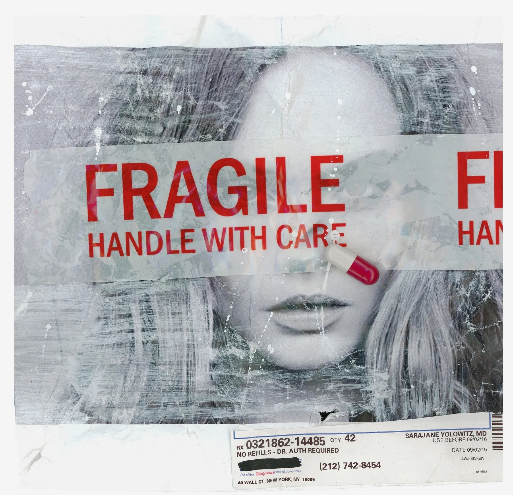 FRAGILE IV (2016) Mixed Media on Paper 9 x 9 inches (framed) One of a kind $ 750.00