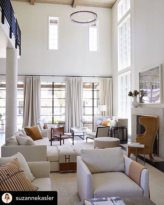 The living room of our Nashville project featured @archdigest ...with the length of the space, we created three different seating areas that relate to each other and make the room flow. #repost Architecture: @billingramarchitect  Interiors: @suzannek