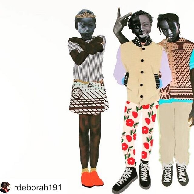 Wonderful collage artist Deborah Roberts (American) her practice &lsquo;takes on social commentary, critiquing perceptions of ideal beauty&rsquo; She combines found and manipulated imagery and combines painted elements. #supportblackartists @rdeborah