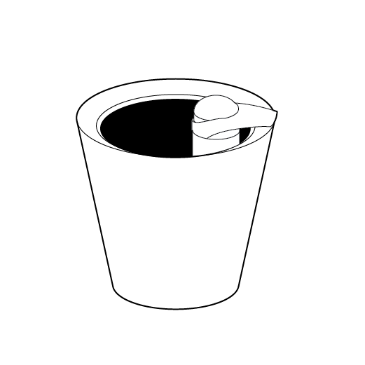 3. with the handle inserted, fill plant area with soil.