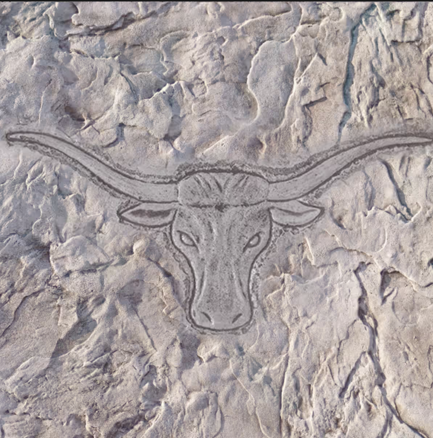 Longhorn Steer Concrete Stamp