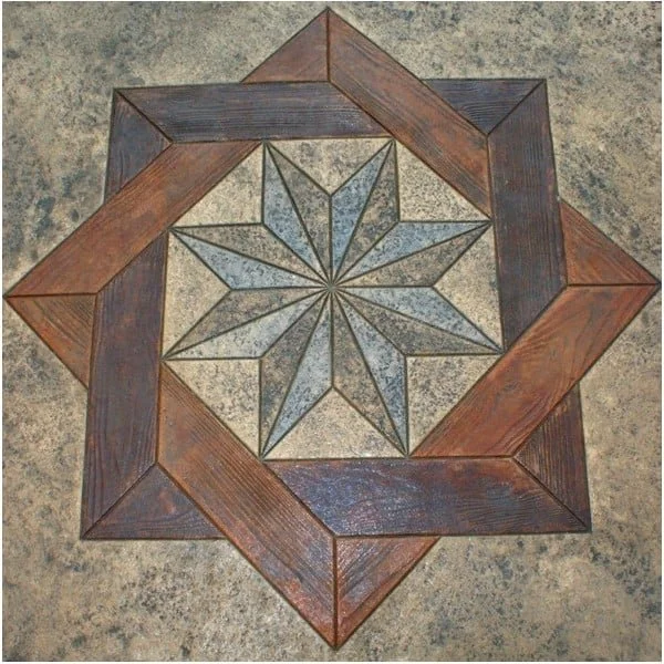 Boardwalk Picture Frame Medallion-4 Ft Diameter Concrete Stamp