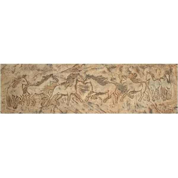 Wild Mustangs Border Art Concrete Stamp