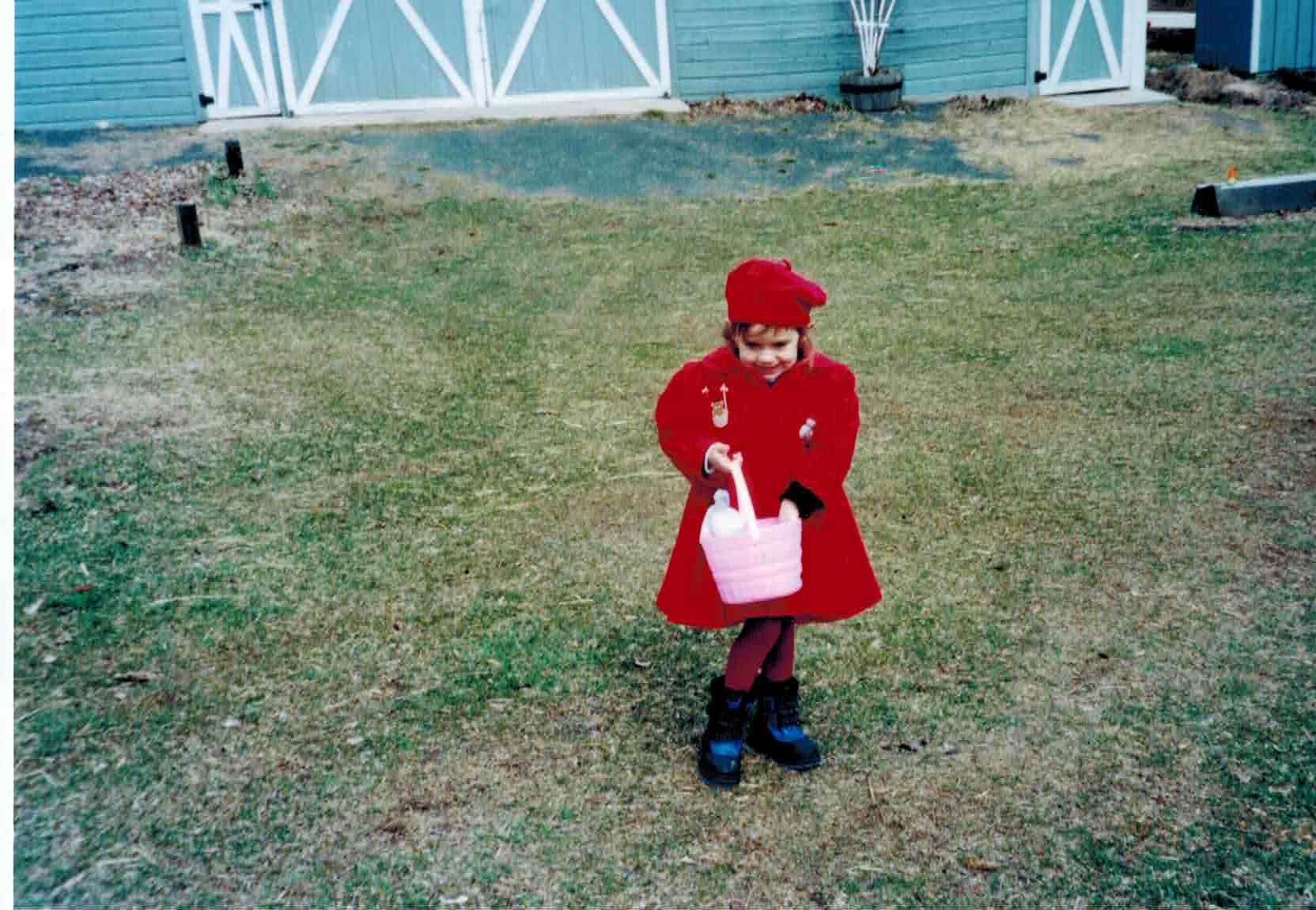 Stacy's daughter, Maja, at one of the family's first hunts. 