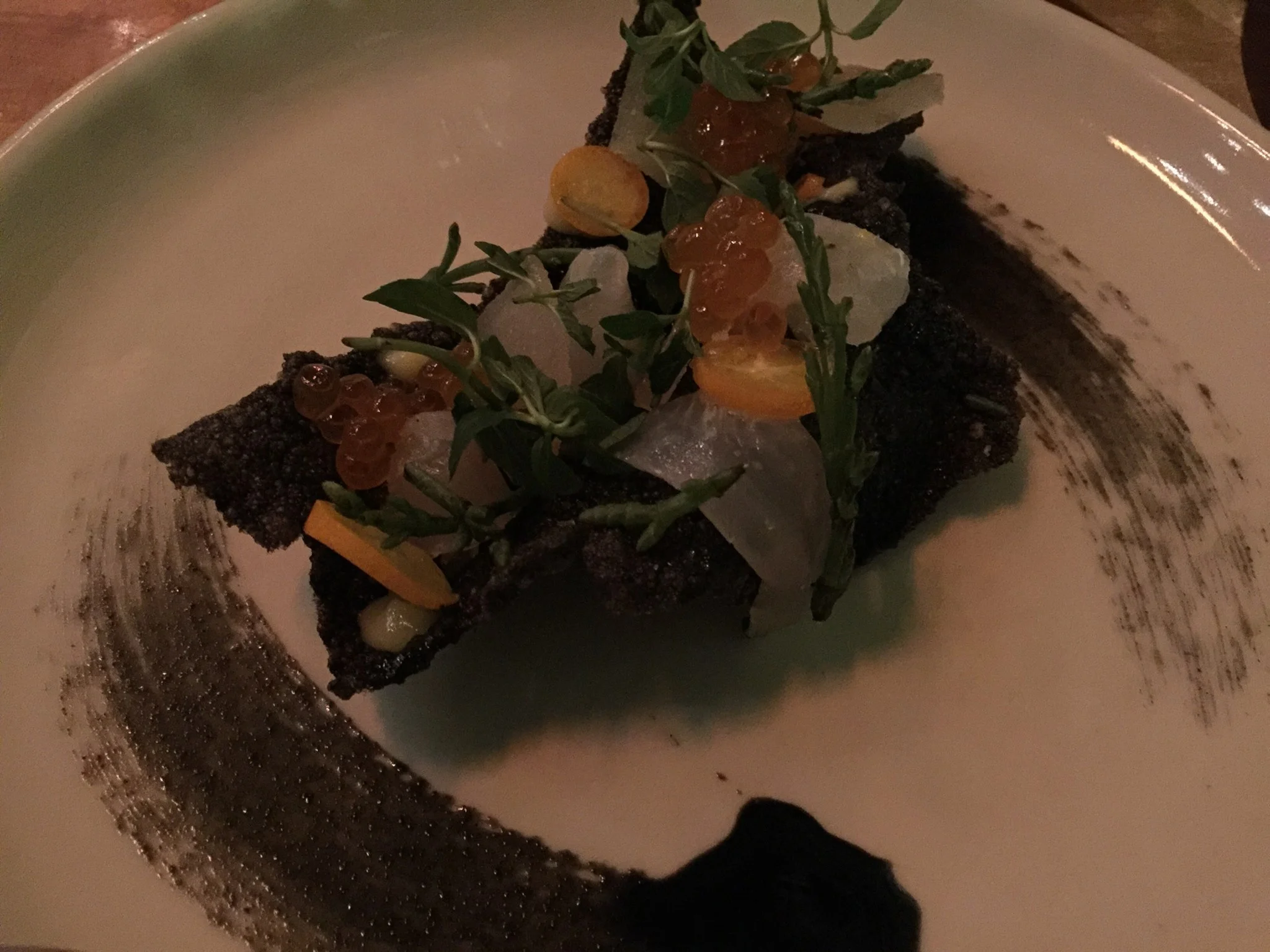 Fluke/Black Rice, Salmon Roe, Buddha’s Hand