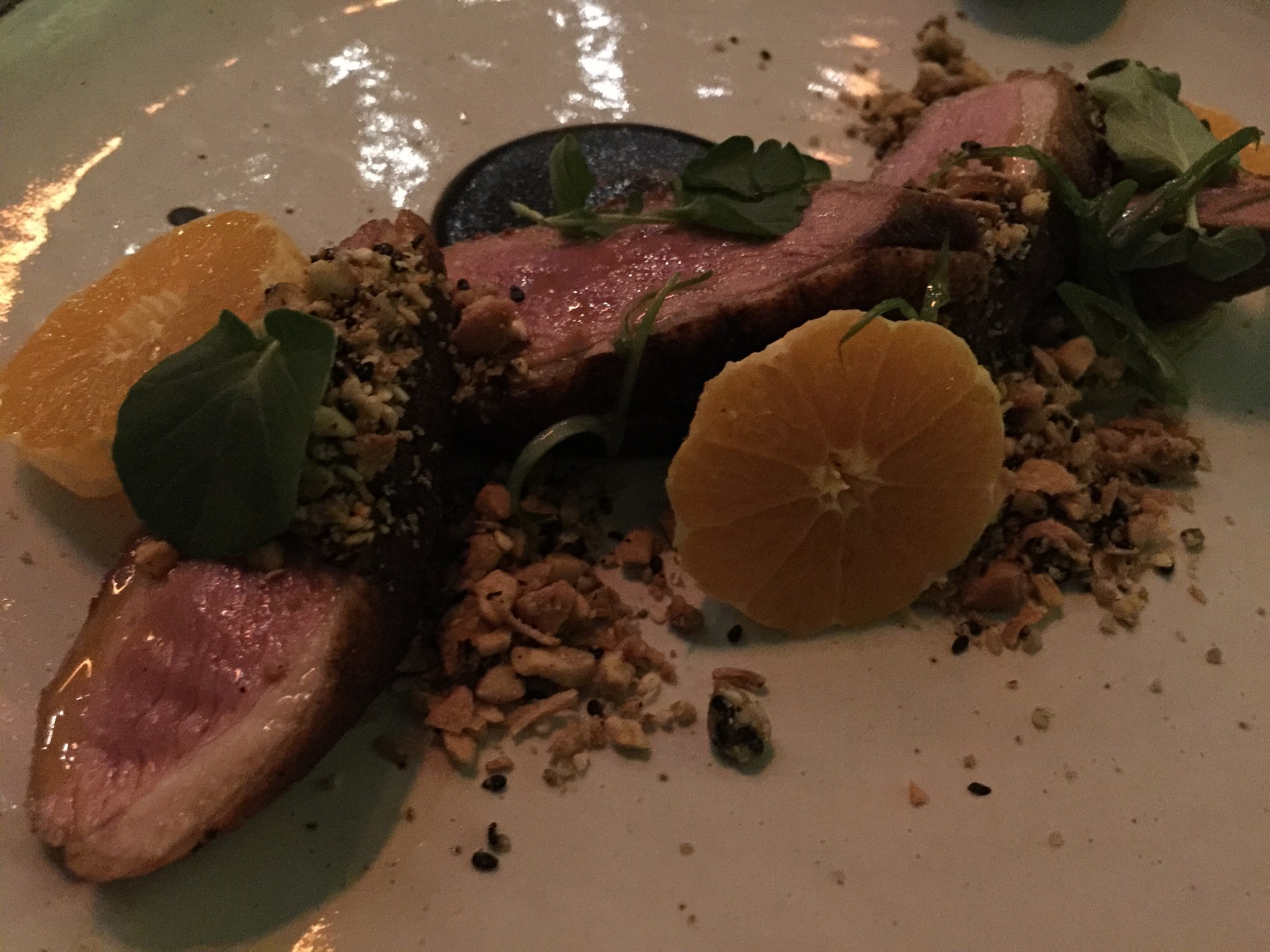 Duck, Leeks, Tangerine, Black Sesame Cashew