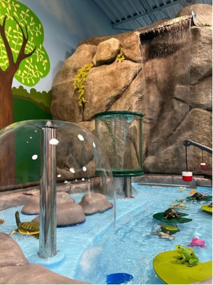Mushroom water fountain and water vortex on water table