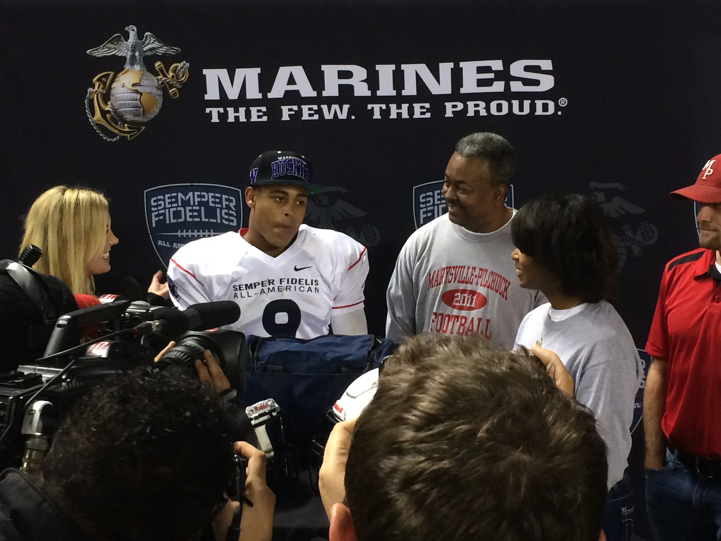 Star cornerback Austin Joyner committed to the University of Washington live on Fox Sports 1 during the Semper Fi Bowl.