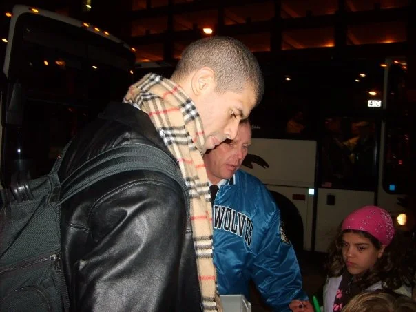 Shane Battier exiting ‘The Door’ to greet us fans. And yes, I printed this photo from a disposable camera and scanned it into a computer to get it here.