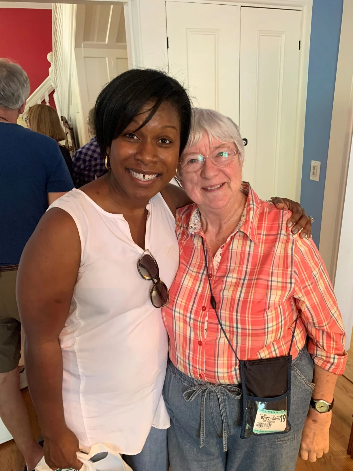 Chautauqua is a place for connections and re-connections. Dr. Jones met a divinity school classmate from the Baptist House!