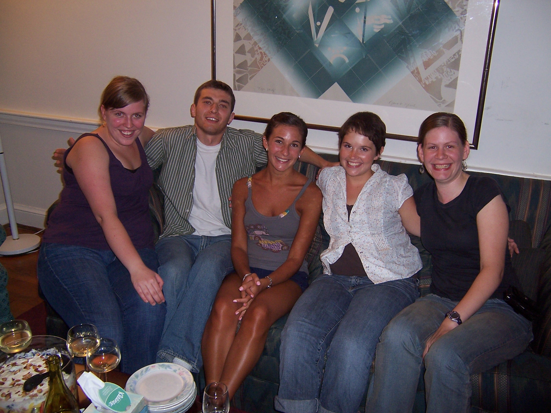 2008-2009 Volunteers Left to right: Charlotte Emigh, Noah Bein, Jennifer Cacace, Deanna Drake, and Rachel Birkhahn-Rommelfanger