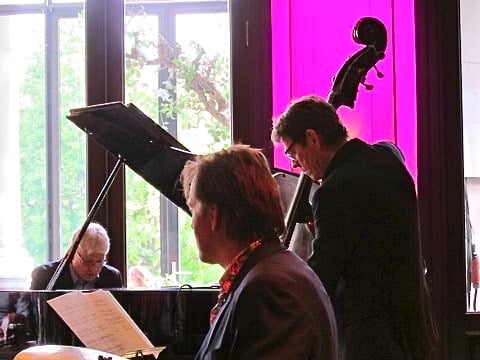 New Horizons CD Release, Erik Robaard (bass) and Joost Kesselaar (drums). 05-15-'15. Foto Weyert de Boer