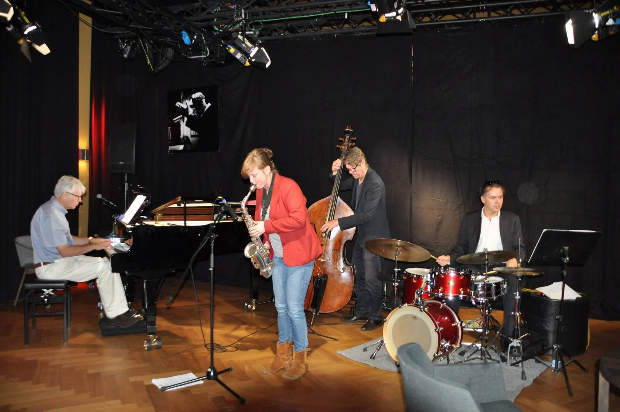 The trio with Marike van Dijk - saxophone photo: A. Fledderus