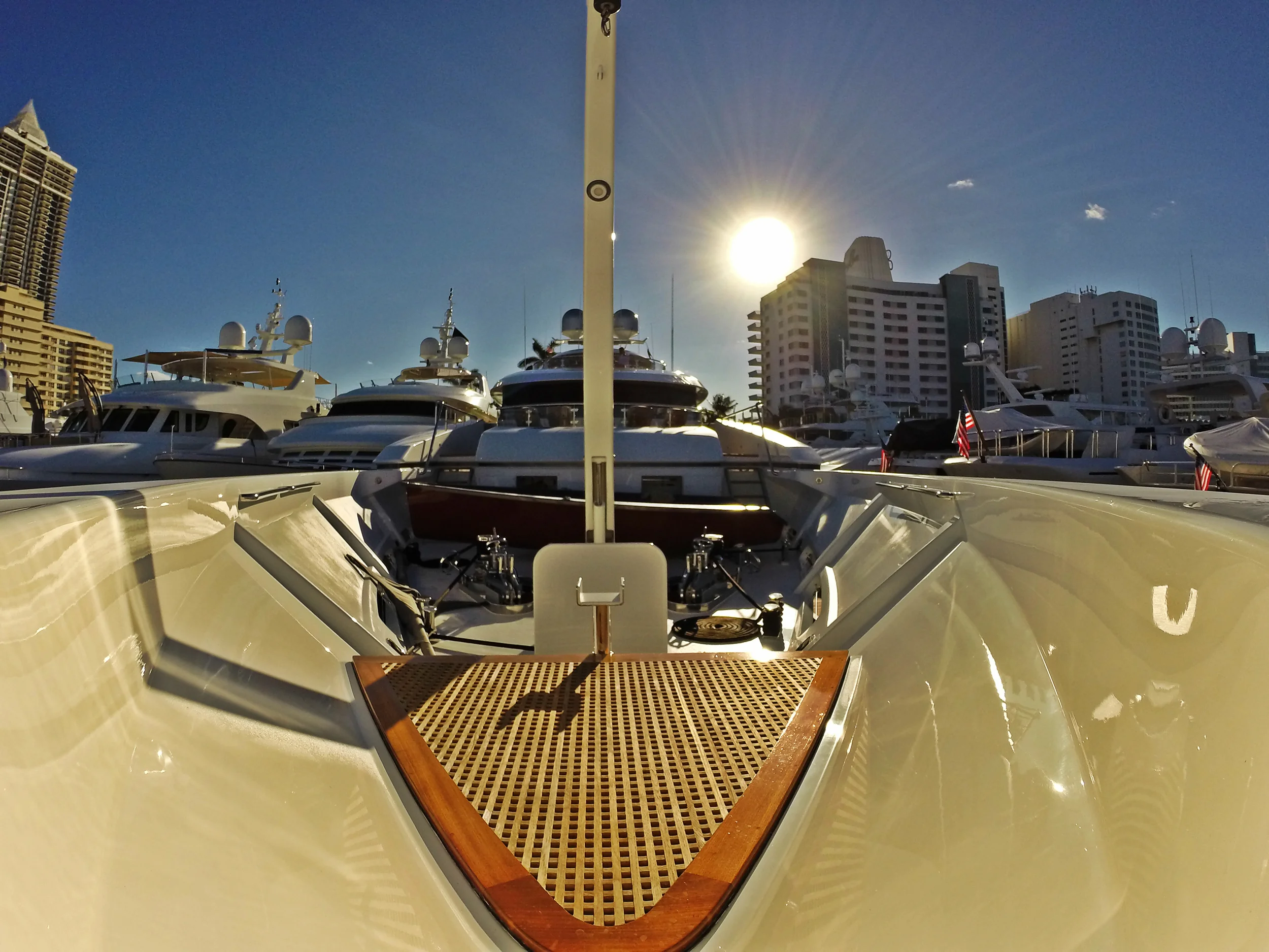 The same 164' Westport (one of two we've done) looking great after a buff and wax!