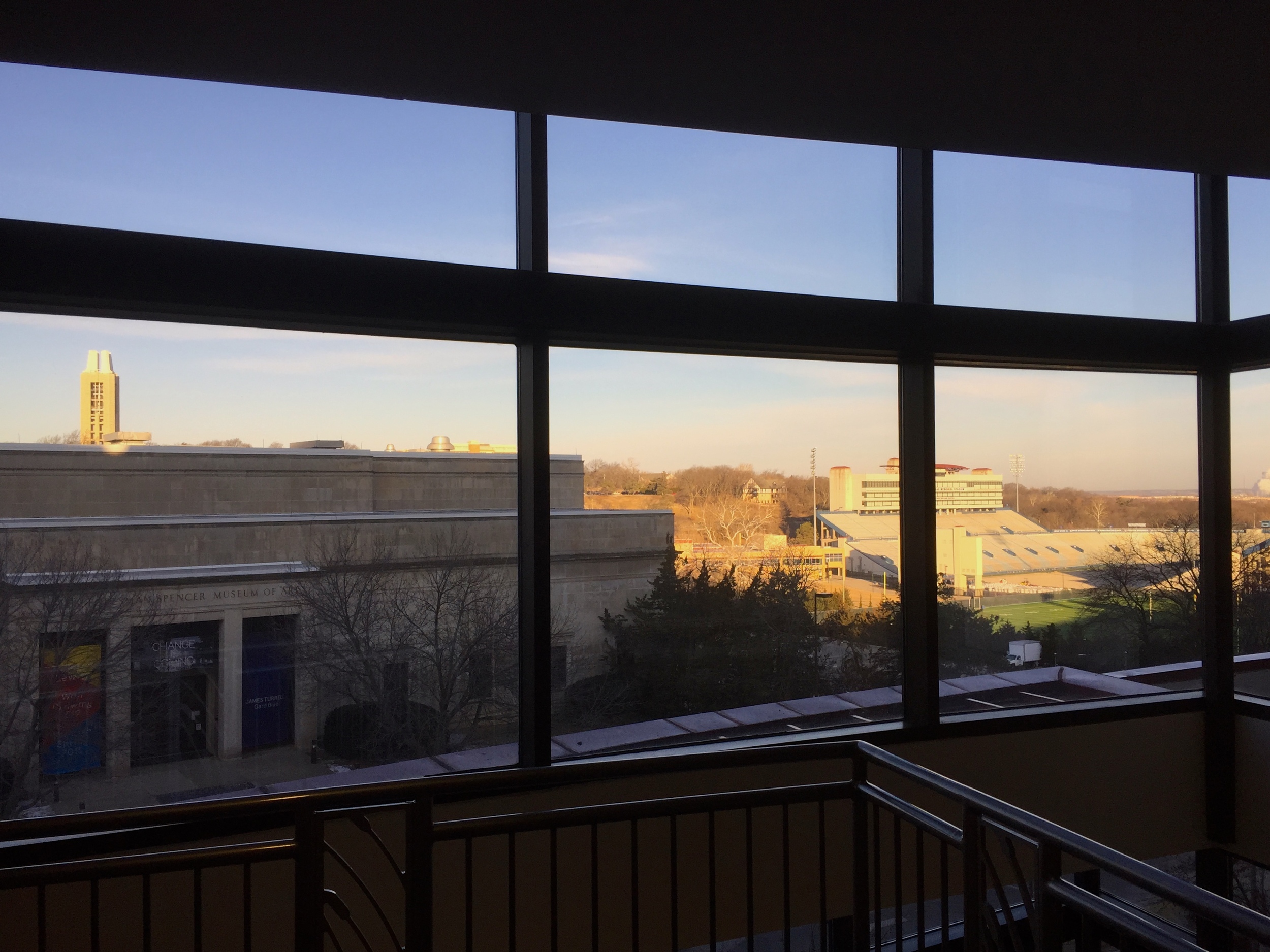 A morning view from my favorite stairwell in the KU Memorial Union