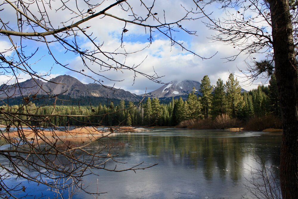 A view of the Lassen Peak from Manzanita Lake III