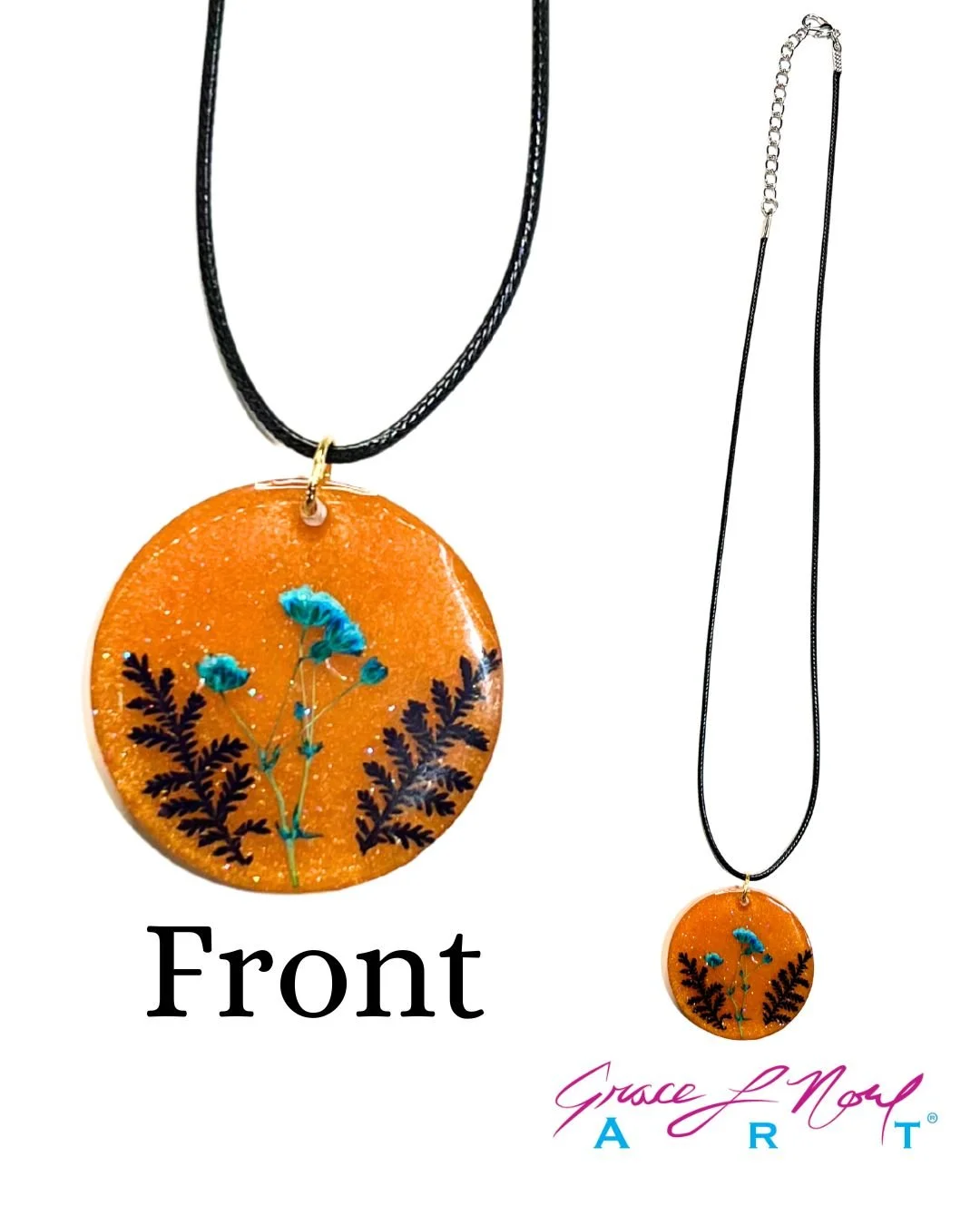 OrangePendantBlueFlower-Front.GraceNoelArt.jpg