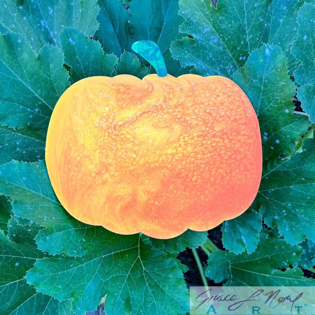 Pumpkin Paint Pouring Art Class | Grace Noel Art