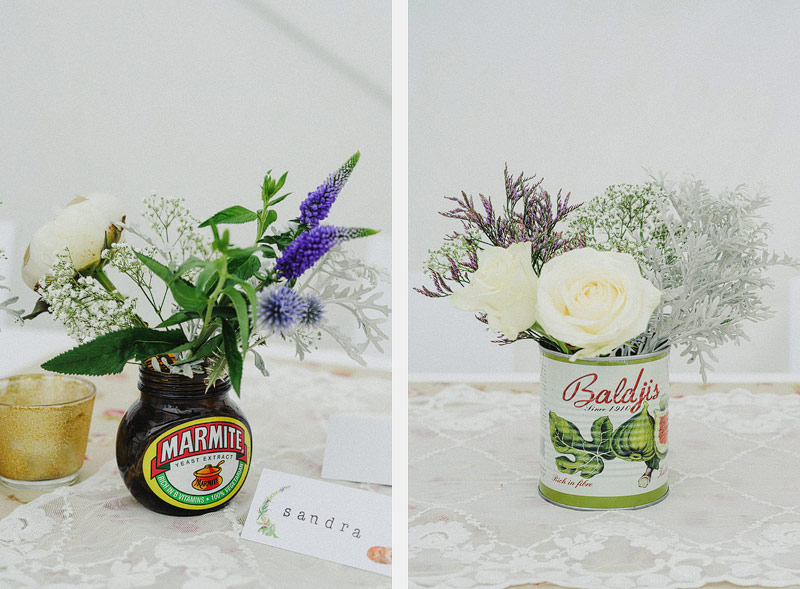 marmite jar wedding flowers 