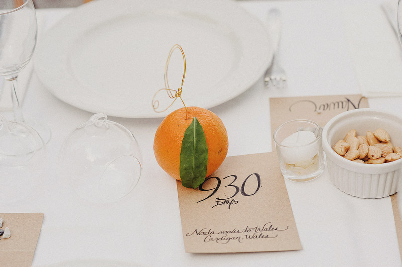 oranges citrus wedding tables
