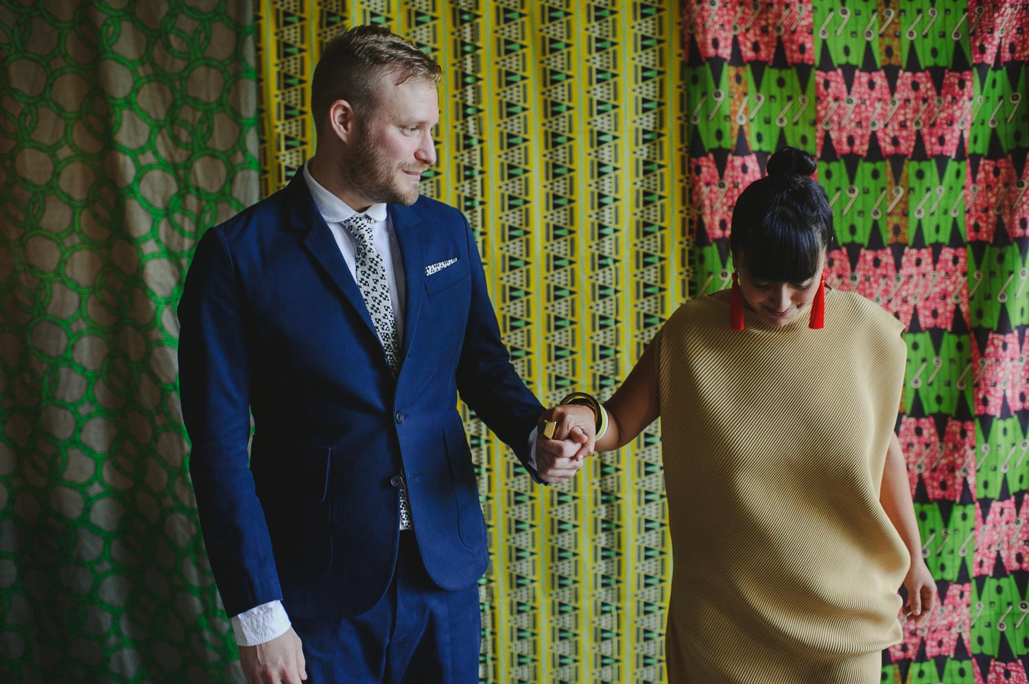 bold pattern colour clash wedding