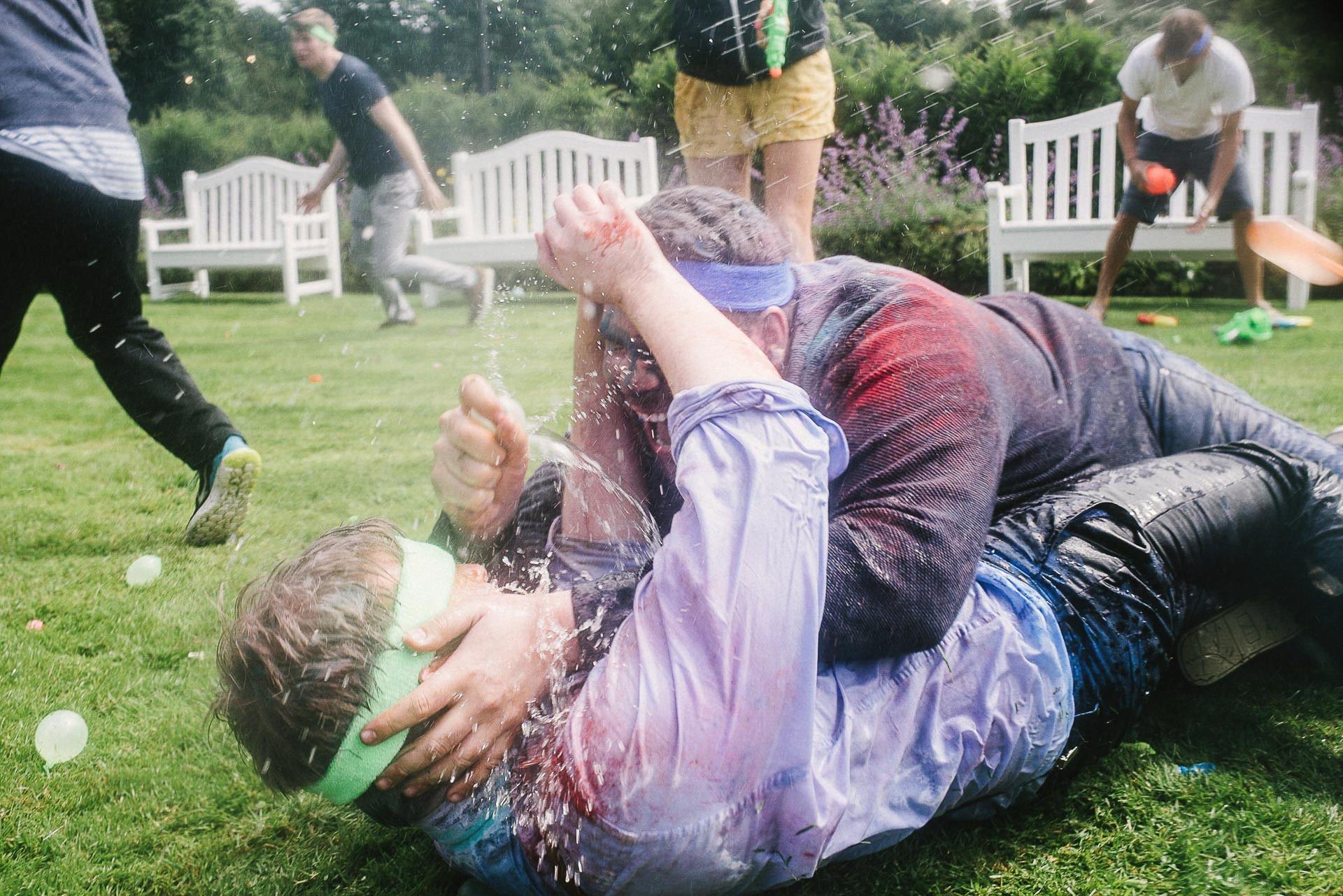 wedding water fight