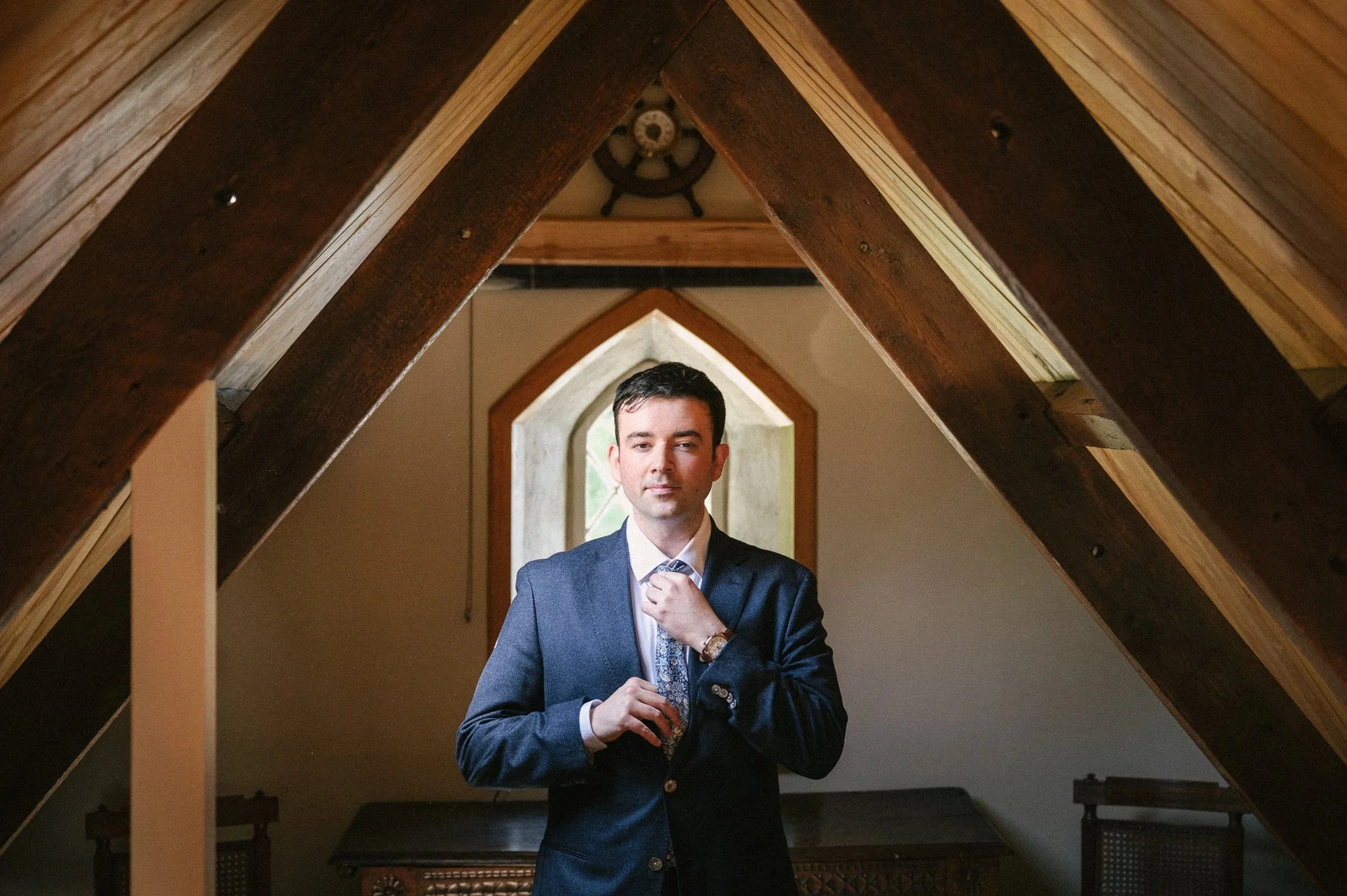 boathouse groom getting ready old court strangford