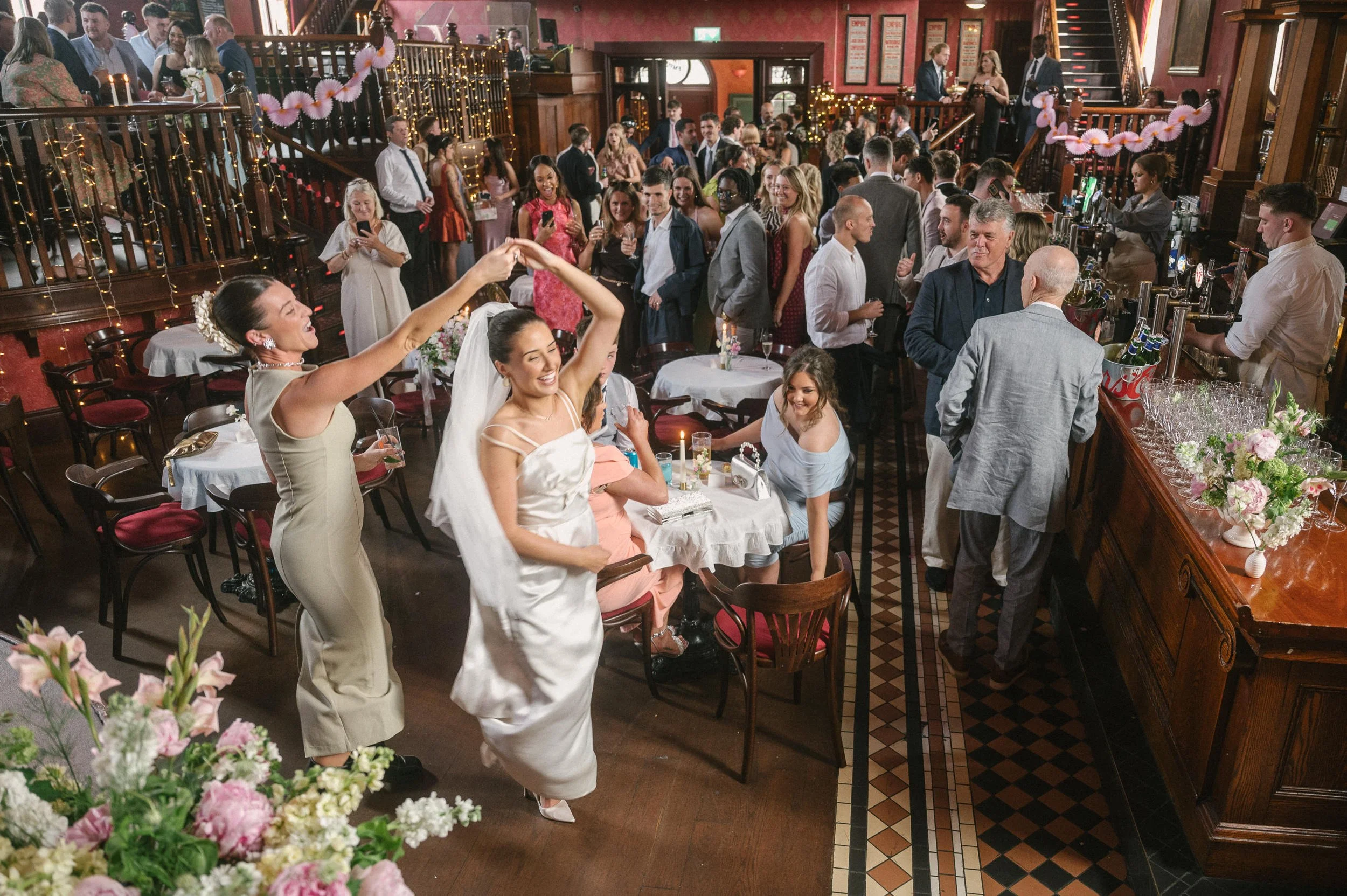 bride dances with guests at Empire Music Hall wedding