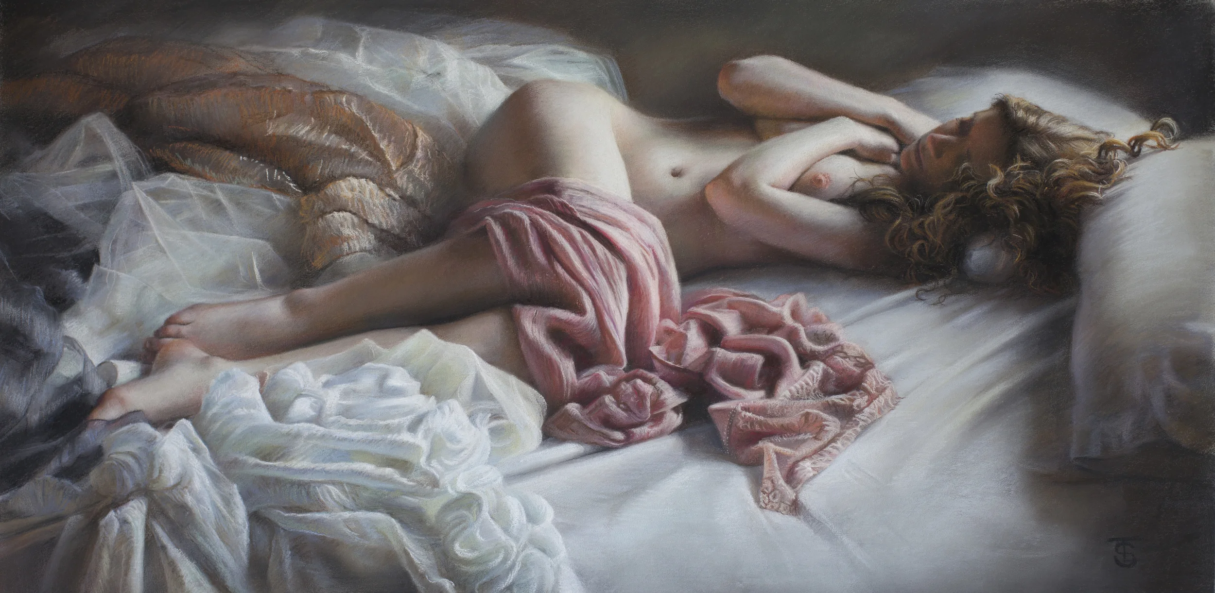 Slumber, pastel on paper, private collection.