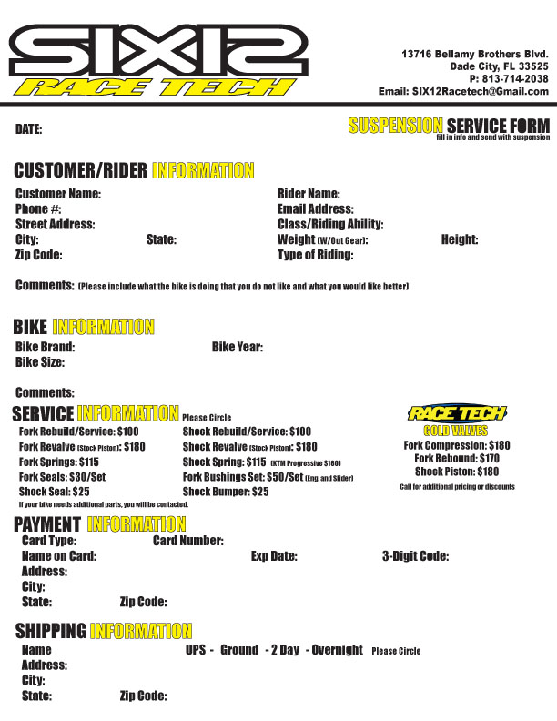 Service Form