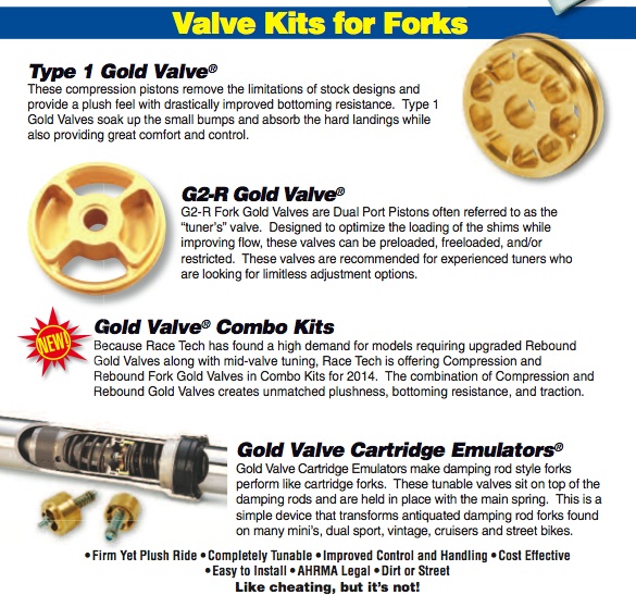 Fork Compression Gold Valves and Emulators $170-180