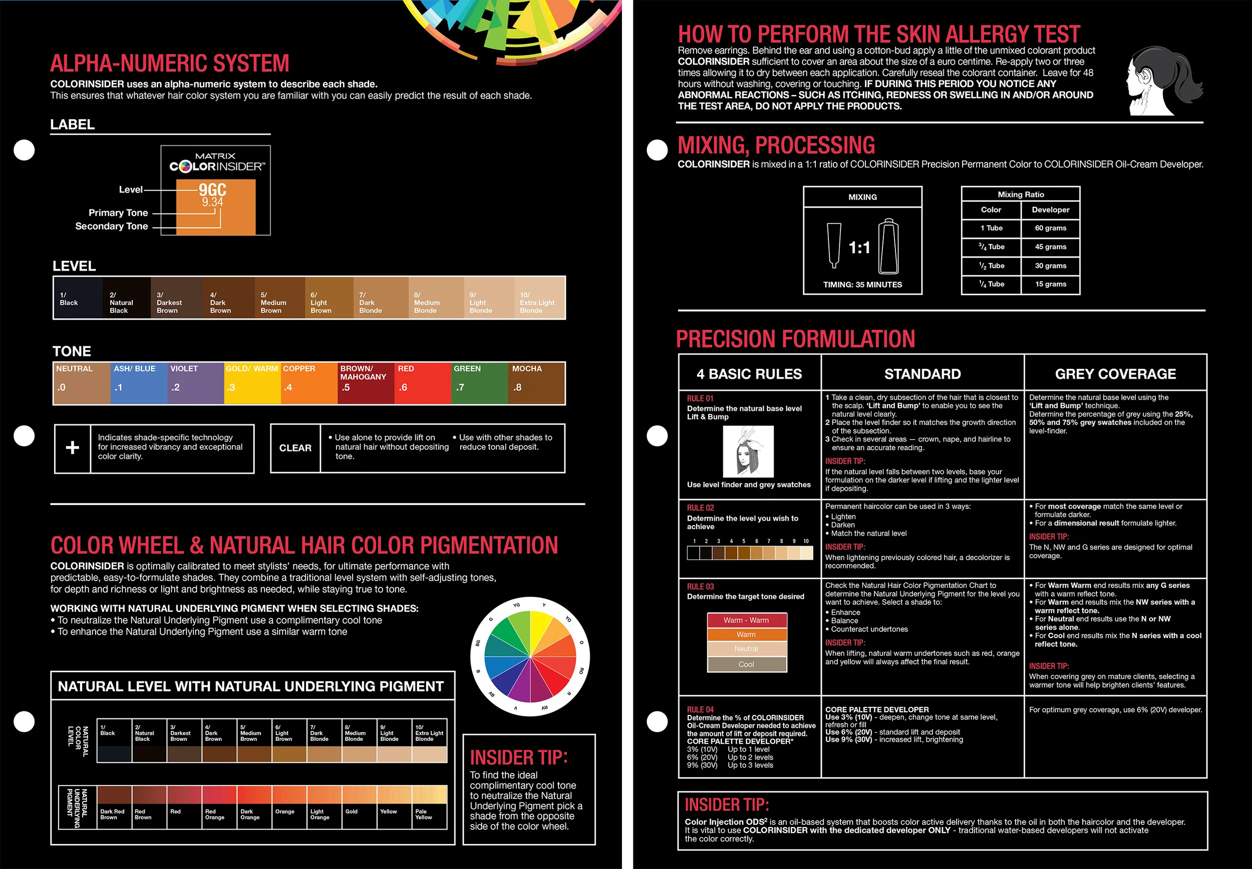 TWO PAGES FROM A MULTI-PAGE SWATCHBOOK AND IN-DEPTH GUIDE