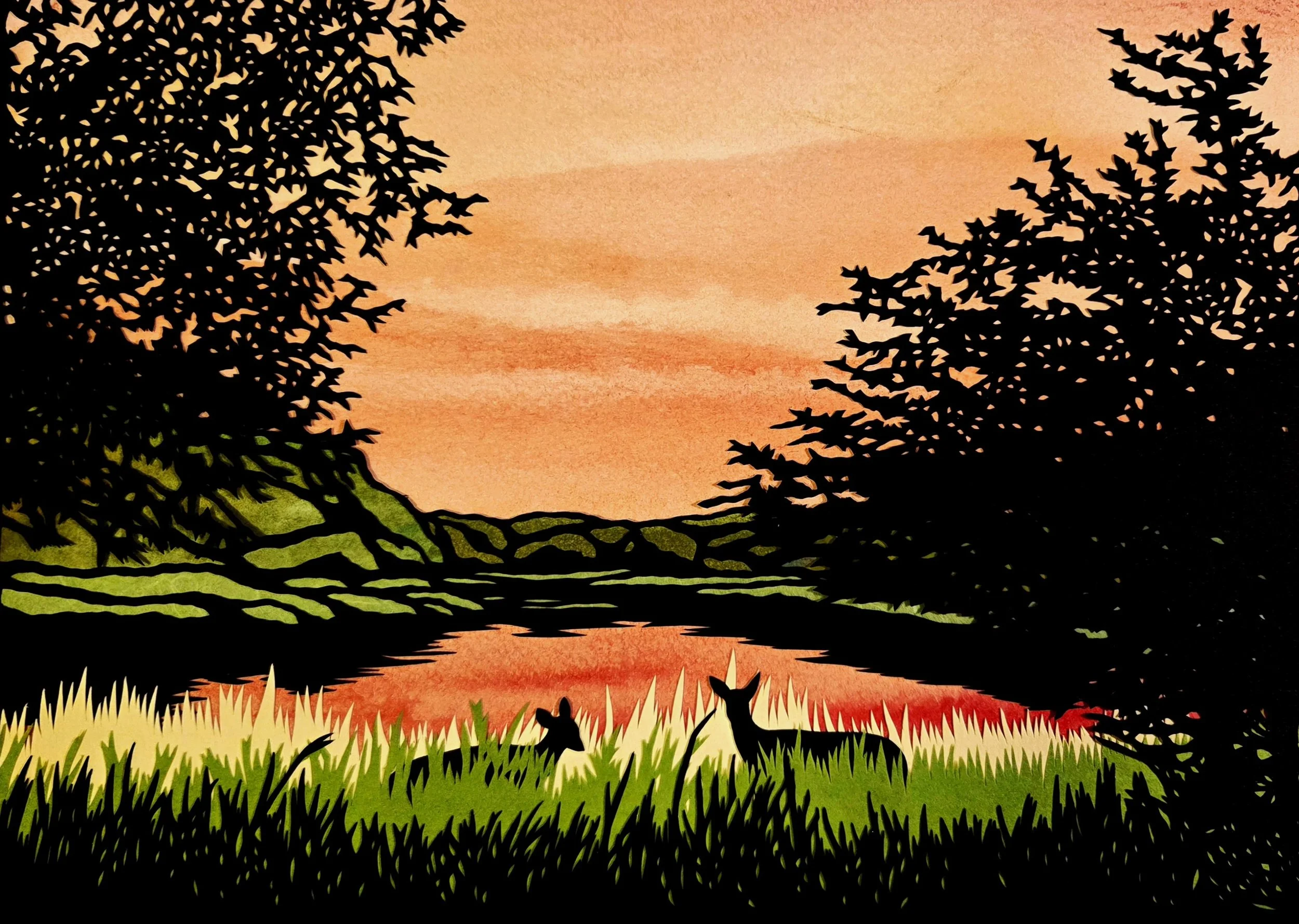Deer at Sunset
