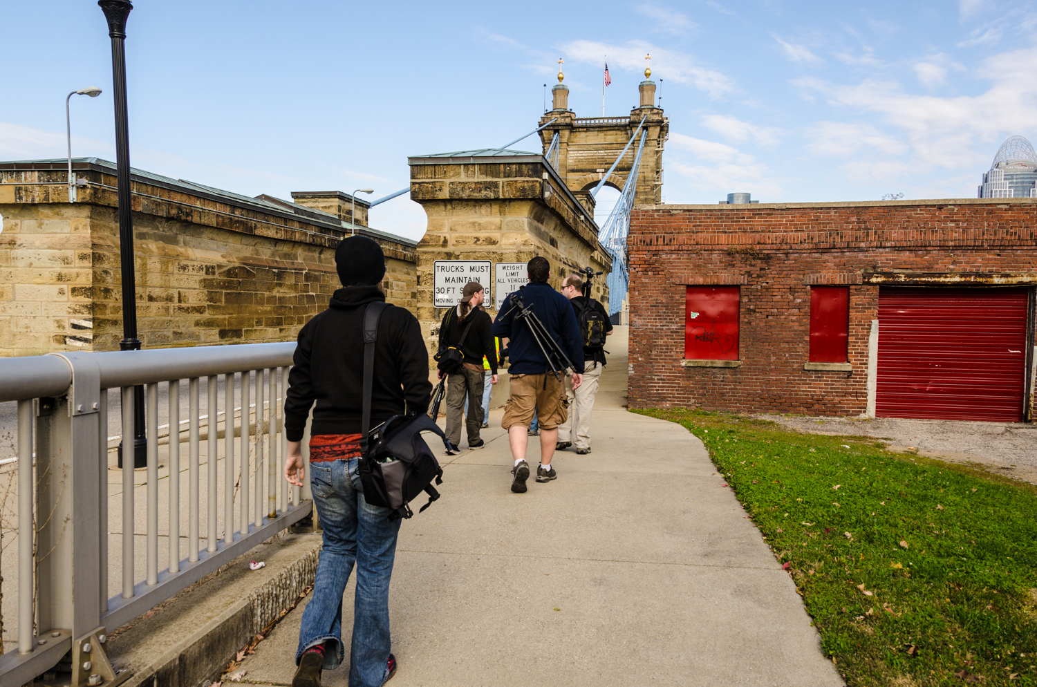 Preparing to ascend the Roebling