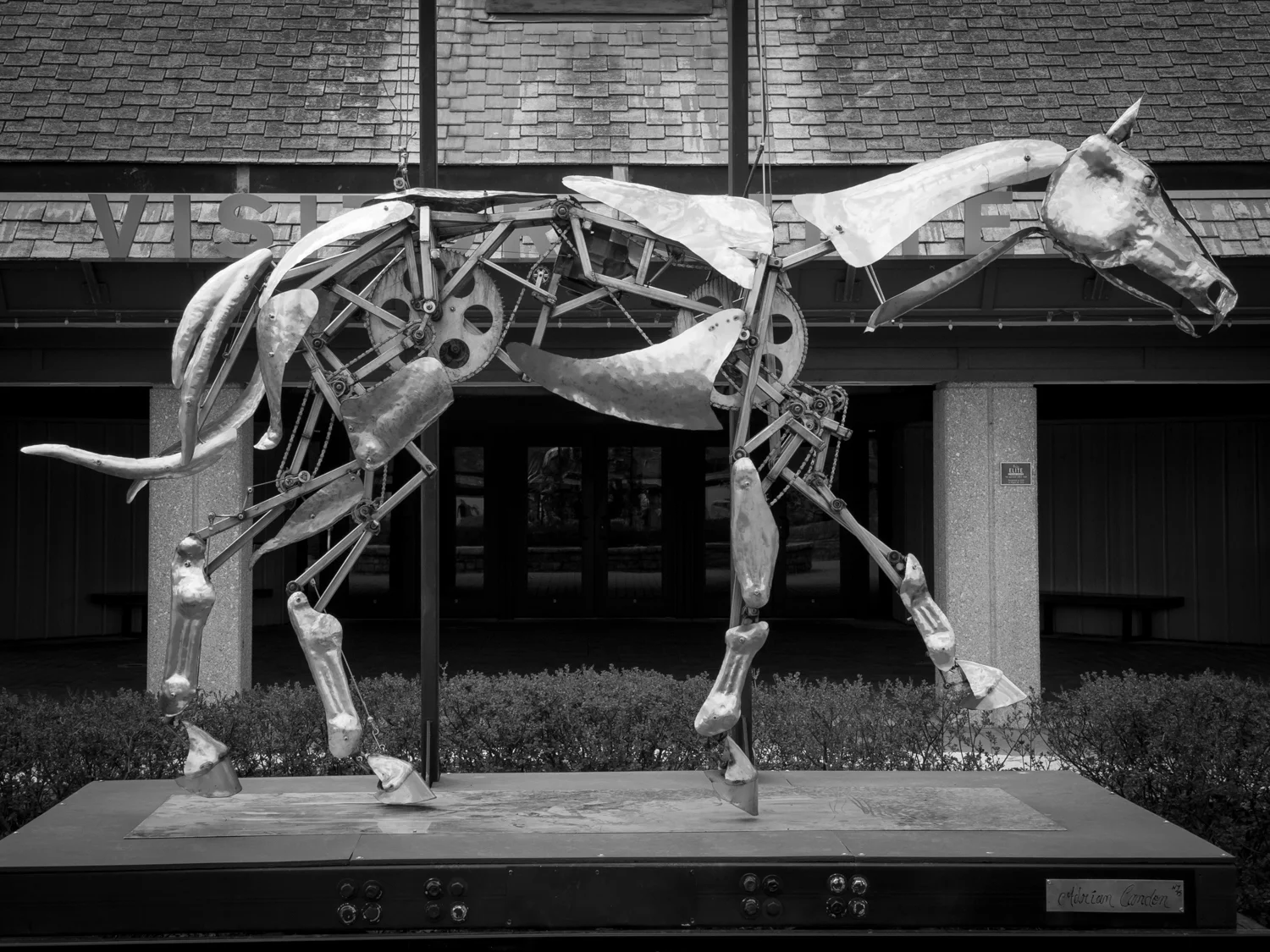 Mechanical horse at the entrance to the Visitor Center at the Kentucky Horse Park, Lexington, Kentucky