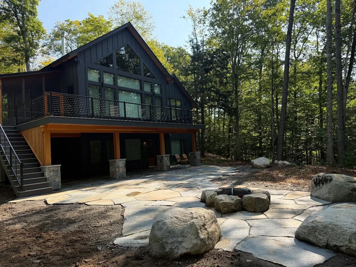 We just wrapped this one up in Readfield for @gbr_landscape and @whitesprucedesignstudio. Now it&rsquo;s time for @lynch_landscaping207 to come in and do their thing with the plants. This was a fun one using Goshen for the first time but I won&rsquo;