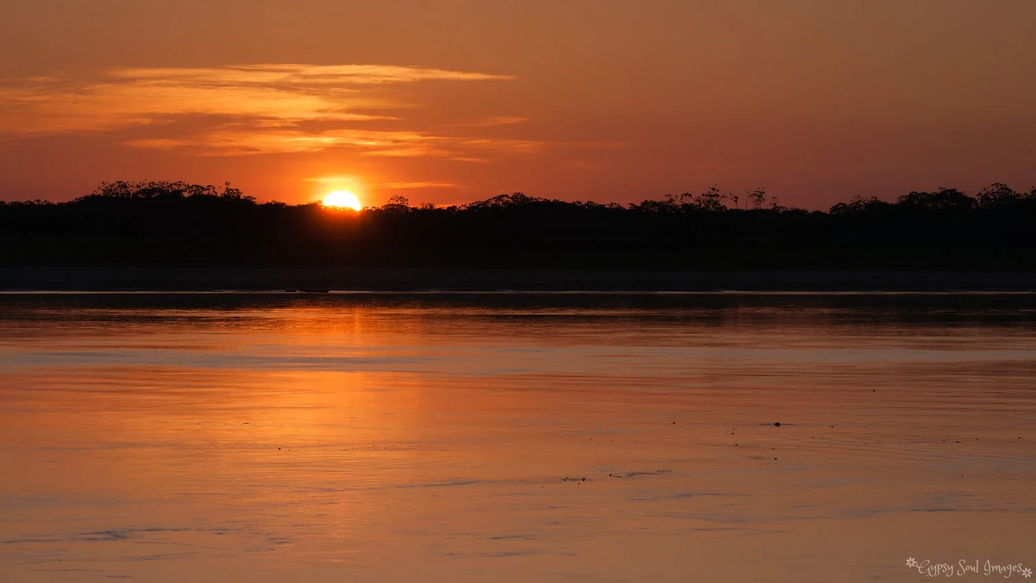 Sunset over the Amazon - Amazon River, Peru