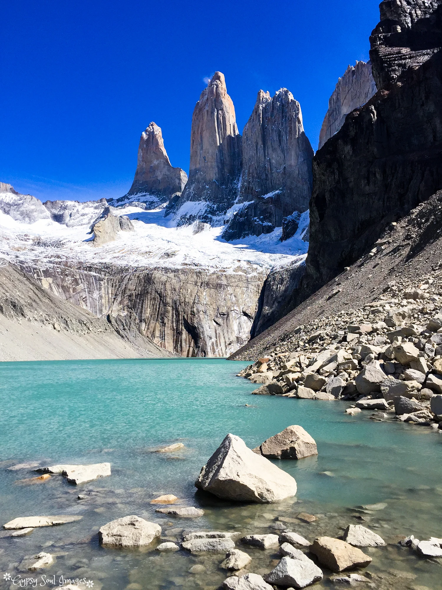 The Towers and Laguna Azul - Torres del Paine National Park, Chile