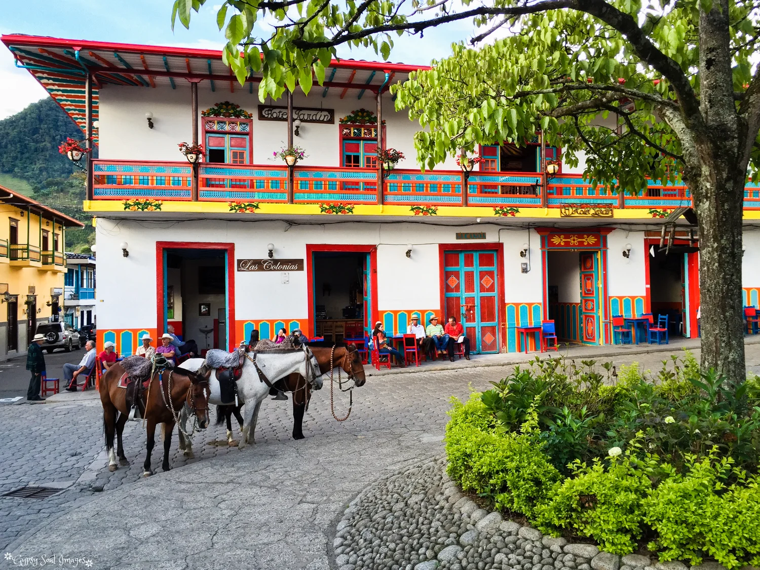 Parking lot on a Saturday afternoon - Jardin, Colombia