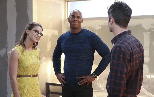  Still of Mehcad Brooks, Melissa Benoist and Grant Gustin in Supergirl (2015).Source-imdb 