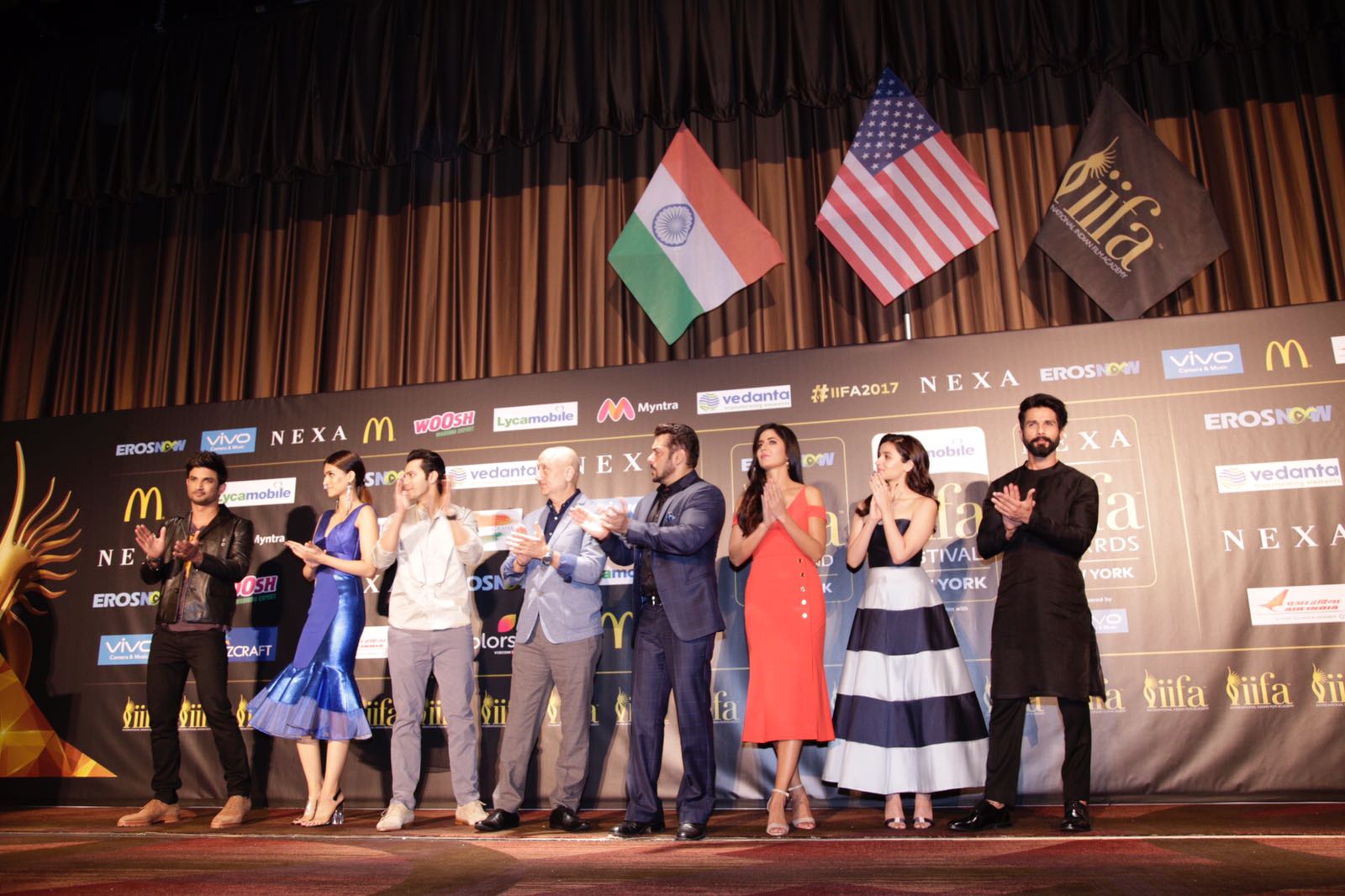 Sushant Singh Rajput, Kriti Sanon, Varun Dhawan, Anupam Kher, Salman Khan, Katrina Kaif, Alia Bhatt, Shahid Kapoor at the IIFA New York Press Conference (4) (1).jpeg