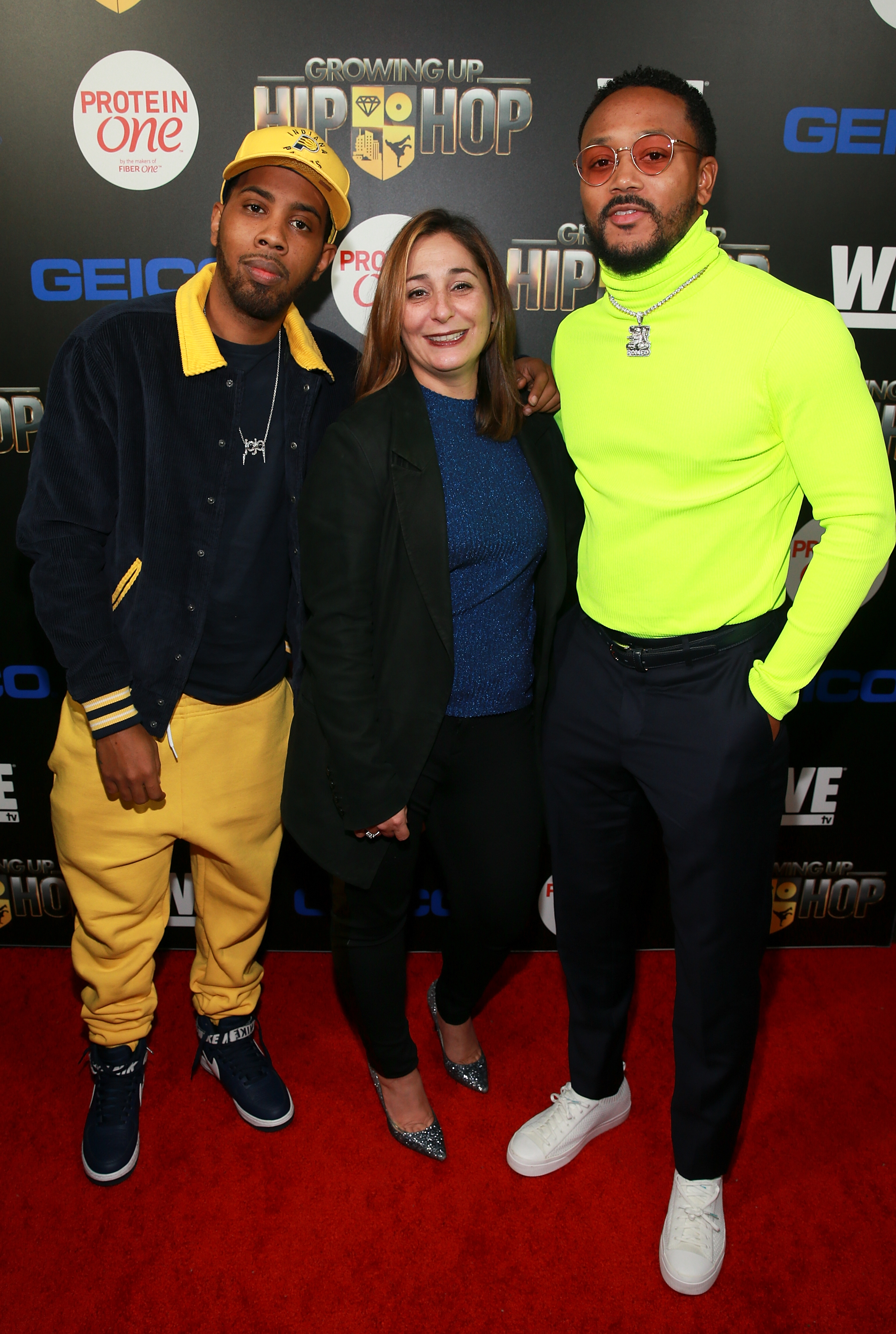  (L - R) Jojo&nbsp;Simmons, Executive Vice President of WE tv Lauren Gellert, and Romeo Miller attend the “Growing Up Hip Hop” season 4 party on December 4, 2018 at Avenue in New York City. (Photo by Bennett Raglin/Getty Images for WE tv) 